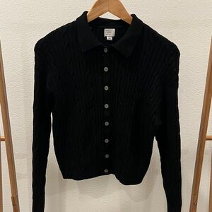 A new day Black Button-Up Cardigan